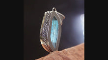 Load and play video in Gallery viewer, Howlite Blue Stone Sterling Silver Pendant - Kashmir Connection
