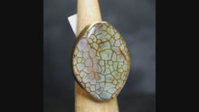 Load and play video in Gallery viewer, Alligator Agate Stone Adjustable Ring - Charles Albert Studios
