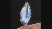 Load and play video in Gallery viewer, Blue Hue Dendrite Jasper Pendant in Sterling Silver
