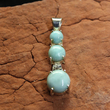 Load image into Gallery viewer, 3 Piece Light Blue Larimar Pendant in Sterling Silver.
