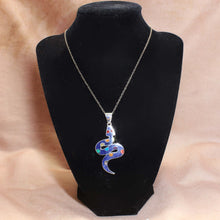 Load image into Gallery viewer, Blue Incan Snakes Earrings &amp; Pendant - Urin Huanca.
