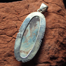 Load image into Gallery viewer, Sterling Silver Aztec Lapis Oval Pendant - Charles Albert.
