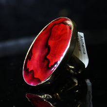 Load image into Gallery viewer, Charles Albert Crimson Abalone Ring - Adjustable Zero Carat Gold - Desert Buckeye Gallery
