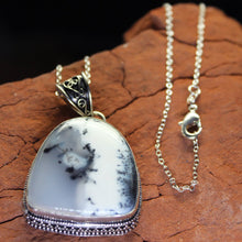 Load image into Gallery viewer, White Dendrite Jasper Pendant in Sterling Silver.
