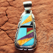 Load image into Gallery viewer, Gemstone Inlay Pendant &amp; Sterling Silver - Ed Loman Creations - Desert Buckeye Gallery
