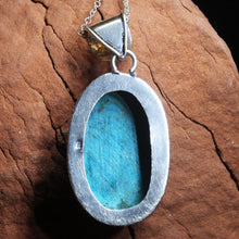 Load image into Gallery viewer, Oval Turquoise Pendant in Silver - Kashmir Connection.
