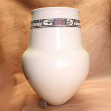 Load image into Gallery viewer, Artist Tavo Silveira - White Chimenea Vase - Native American Pottery
