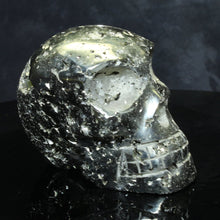 Load image into Gallery viewer, skull carving of pyrite crystal
