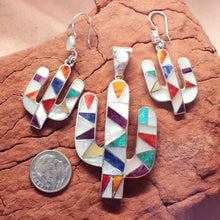 Load image into Gallery viewer, Pachamama Chakana Inca Empire Cactus Pendant &amp; Matching Earrings 
