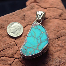 Load image into Gallery viewer, Blue Sea Sediment Jasper Free Form Pendant Sterling Silver.
